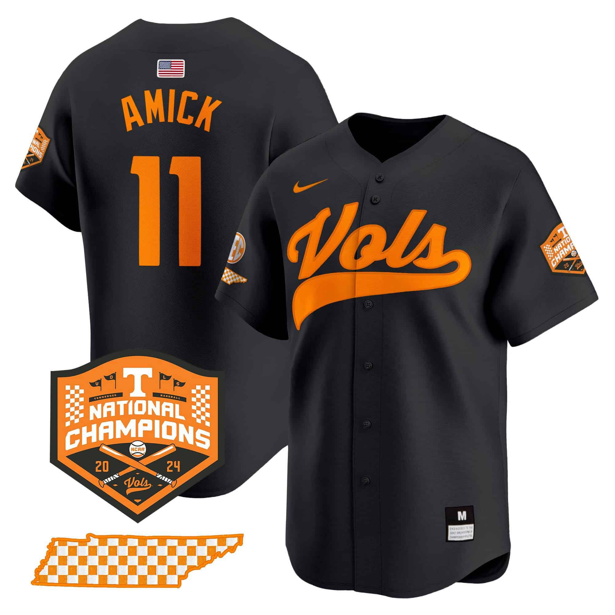 Men Tennessee Volunteers #11 Amick Black 2024 Nike Champions Vapor Premier Limited NCAA Jersey->indianapolis colts->NFL Jersey